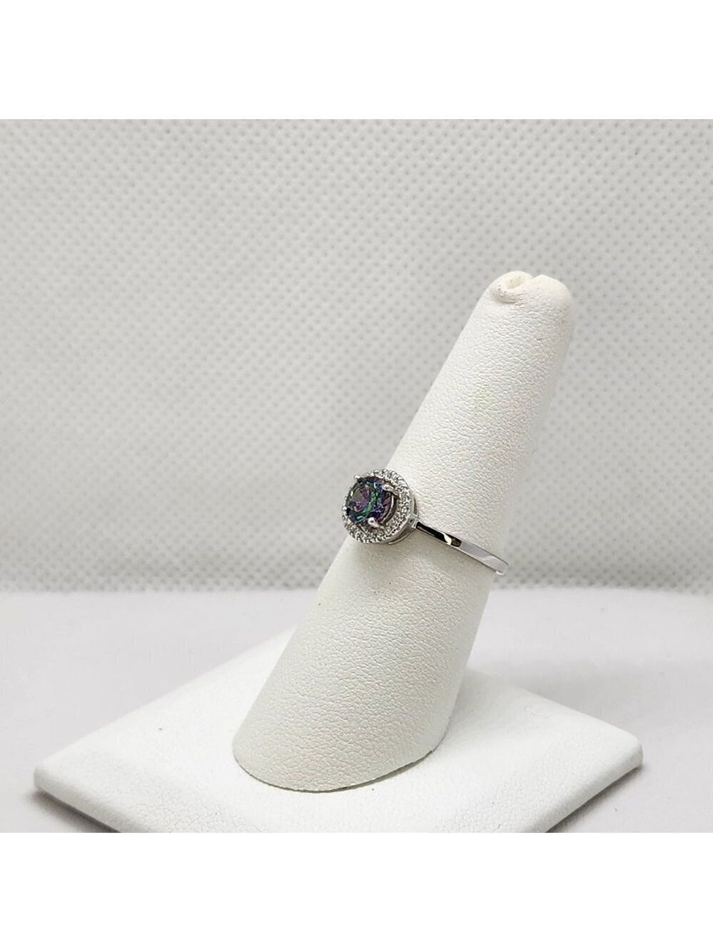Brand New Sterling Silver 925 Multi Color Round Gemstone Ring